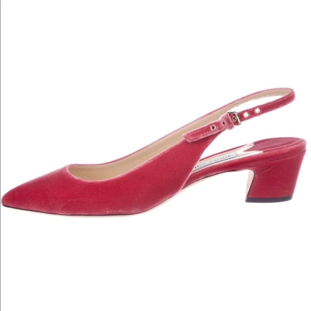 Jimmy Choo Sling back pumps pink pointed toe heels block heel Sz 40 US 10